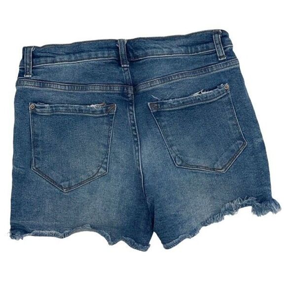 Kensie Jeans Womens Vintage Luxe Raw Hem Distressed‎ Jean Shorts Blue Sz 4/27 - Picture 3 of 7